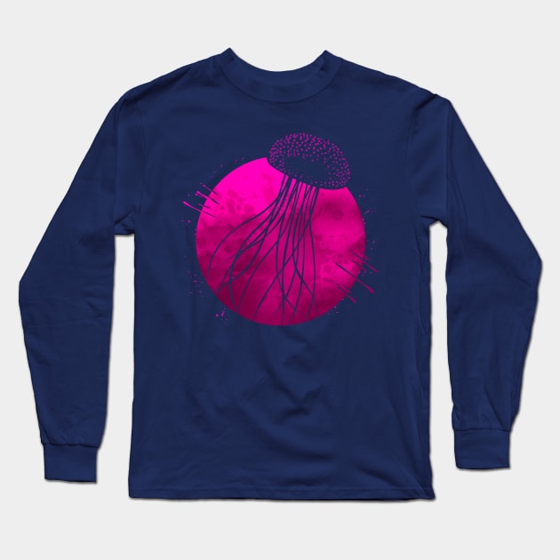 Psychedelic Jellyfish Long Sleeve T-Shirt by albertocubatas